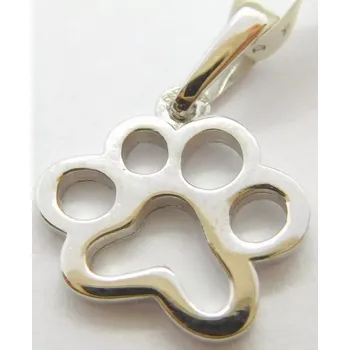 Přívěsek Klenoty Budín Hladký zlatý přívěsek z bílého zlata TLAPKA 585/0,72gr 6670741 (Klenoty Budín Hladký zlatý přívěsek z bílého zlata TLAPKA 585/0,72gr 6670741)