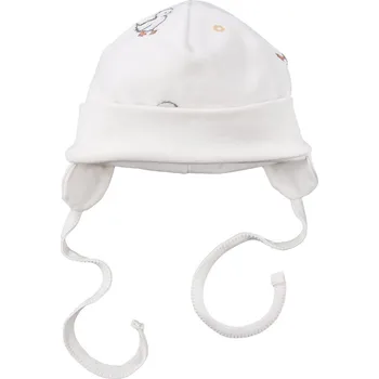 Čepice Eevi Dětská velurová čepice LITTLE DUCKS ecru - 68