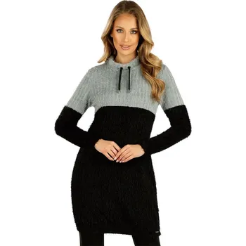 Dámské oblečení Teplé mikinové šaty LITEX černošedé M