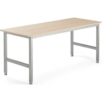 Dílenský stůl Pracovní stůl OPTION, 1800x700 mm, bříza, stříbrná