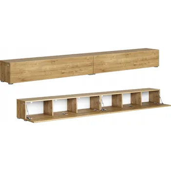 Televizní stolek TV stolek Kira 280 cm, závěsný nebo stojící, skříňka pod televizor, dub zlatý
