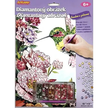 Diamantové malování Diamantové obrázky 25x20cm Kolibřík