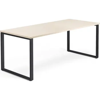 Psací stůl Psací stůl QBUS, O-podnož, 1800x800 mm, černý rám, bříza