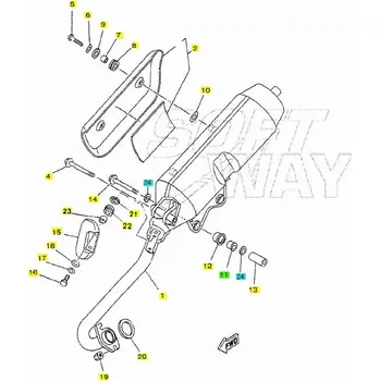 Výfuk pro motocykl Yamaha Uložení výfuku - č.11 5EUE47790000