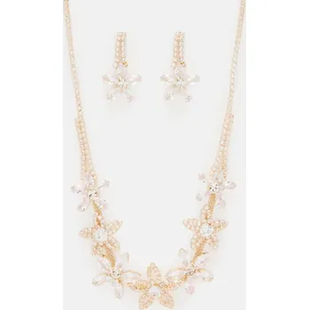 Souprava šperků B-TOP Pozlacená souprava s krystalovými květy