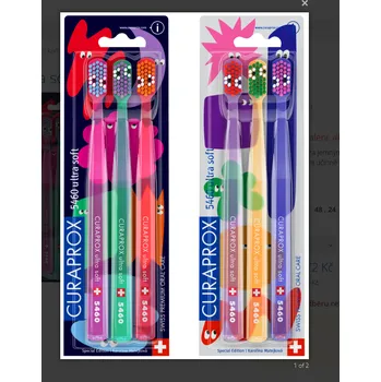 Zubní kartáček Curaprox CS 5460 Ultra soft 3ks SUMMER All eyes on us Barva: růžová+oranžová+fialová