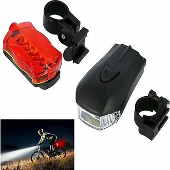 Cyklosvítilna Sada QiiM KMS-A08, přední světlo + zadní blikačka (Světlo na kolo | Blikačka na kolo | Sada cyklistických světel | QiiM KMS-A08 | Bezpečnostní osvětlení | Cyklo svítilna | COB technologie | Voděodolné světlo | Noční jízda na kole)