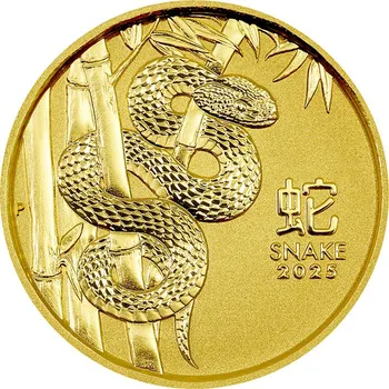 Zlatá investiční mince Year of the Snake Rok Hada Lunární 1/4 Oz 2025