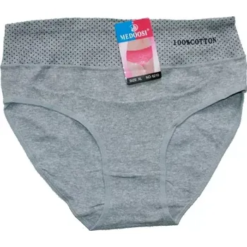 Dámské oblečení Dámské kalhotky do pasu žebrové, putičky v pase 6210 šedé 599/336