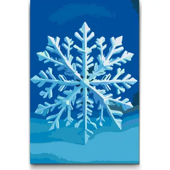 Malování podle čísel - Sněhová vločka Velikost: 20x30cm, Rámování: Pouze srolované plátno