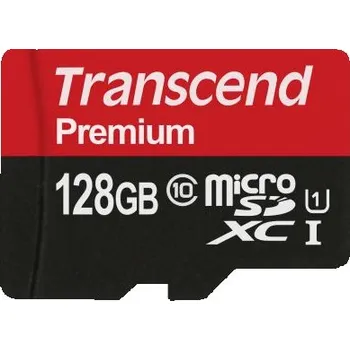 Paměťová karta Karta Micro SD MicroSDXC 128 GB Ne Transcend, řada: Premium -25 → plus 85°C 400x