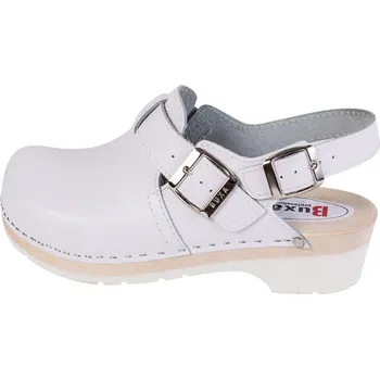 Dámská zdravotní obuv Buxa Zdravotní dřeváky FPU25 s páskem kolem paty - Bílá Velikost: 37