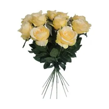 umělá květina Růže sv. žlutá, 12 ks AF001/sv.žl.