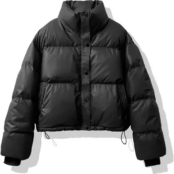 Dámská parka Krátká zimní bunda na zip Barva: Černá, Velikost: L