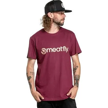 Pánské tričko Meatfly pánské tričko MF Logo Dark Wine | Červená | Velikost S