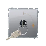 Simon Basic BMW1K.01/43 Spínač jednopólový na klíč (přístroj s krytem), 2 polohový, řazení 0-1 stříbrná