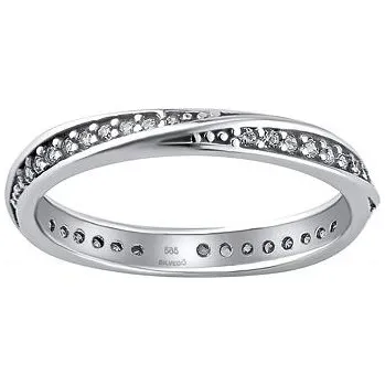 Prsten Zlatý prsten Cereborn z bílého zlata s Brilliance Zirconia velikost obvod 55 mm QR054RGW-obvod 55 mm