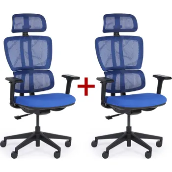 Kancelářská židle KELLY 1+1 ZDARMA, modrá