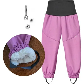 Dívčí kalhoty Unuo (ušito v ČR) Zimní kalhoty Unuo s umělým kožíškem (LIGHT) lila (KOJENECKÁ ŘADA)