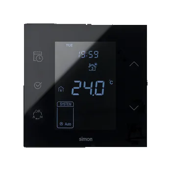 Termostat Simon 100 10000810-138 Termostat iO s vnitřním senzorem teploty, kompletní verze, do 1 násobné krabice černá
