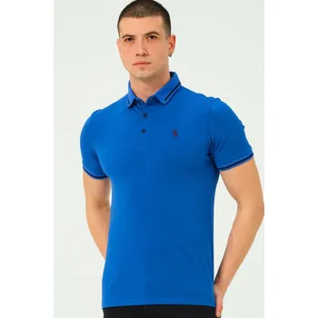 Pánské tričko T8586 DEWBERRY MEN&#039;S POLO NECK T-SHIRT-STRAIGHT SAKS dewberry modrá 2660049