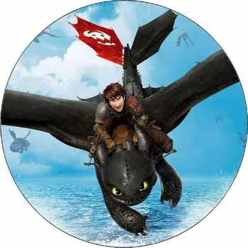 Jedlá dekorace na dort Jedlý papír Jak vycvičit draka Bezzubka 19,5 cm