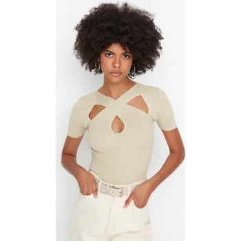 Dámská halenka Dámská halenka Trendyol Knitwear Trendyol krémová 1968114