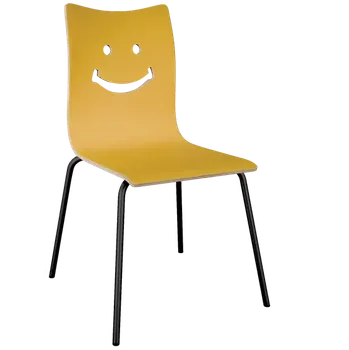 Jídelní židle SMILE jídelní židle žlutá, kostra černá