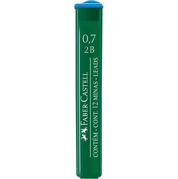 Náplň do psacích potřeb FABER-CASTELL náhradní tuhy do mikrotužky Polymer 0,7mm 2B, 12ks