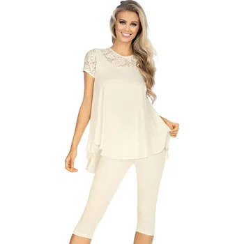 Dámské pyžamo Komplet Hamana Elimar Set Ecru Barva: Smetanová, Velikost: XL