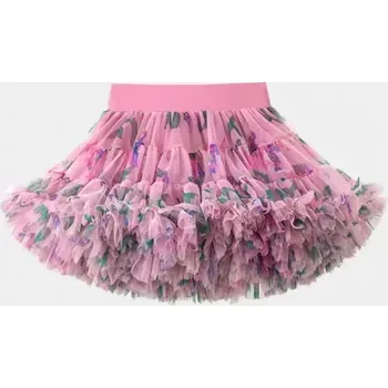 Dívčí sukně dětská sukně tutu petti tylová nadýchaná květovaná růžová