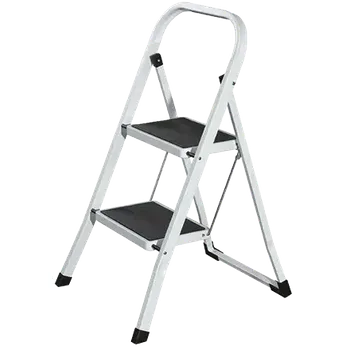 Schůdek STEP 22, kovové skládací schůdky, jednostranné, 1x2 stupně, bílé