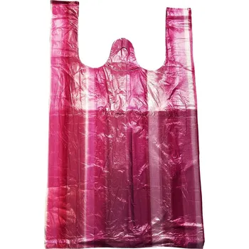 Nákupní taška Taška HDPE 10K, 300+150x530 mm - červenobílá, v bloku