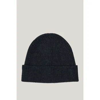 Kšiltovka ČEPICE GANT FINE KNITTED WOOL BEANIE CHARCOAL MELANGE