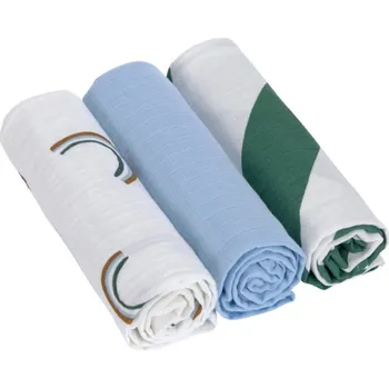 Dětské zboží Swaddle Burp blanket 85x85 Happy Rascals sky blue