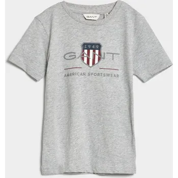 Dětská móda TRIČKO GANT ARCHIVE SHIELD SS T-SHIRT LIGHT GREY MELANGE