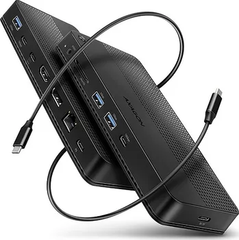 Notebook AXAGON HMC-U4, USB4 40Gbps dock, 3x USB-A, 2x USB-C, HDMI & DP 8K/30Hz, RJ-45, SD/mSD, audio, PD100W