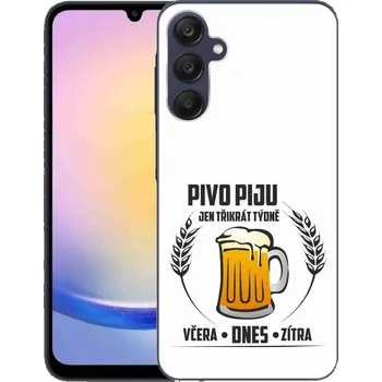 Pouzdro na mobilní telefon Gelový kryt mmCase na Samsung Galaxy A25 5G - pivní motiv bílé pozadí