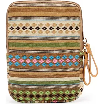 Pouzdro na čtečku elektronické knihy ARMORI Zipper Z082 - motiv Brown Cross - Univerzální pouzdro pro čtečky 6" - textilní, zip + BONUSY