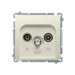 Simon Basic BMZAR-SAT10/P.01/12 Zásuvka anténní R+TV+SAT průchozí (přístroj s krytem), 1x vstup: 5 MHz÷2,4 GHz béžová