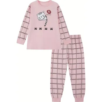 Dívčí pyžamo Dívčí pyžamo Wolf S2452B lososové