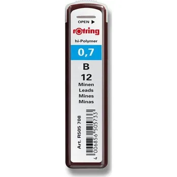 Náplň do psacích potřeb Náhradní tuhy do mikrotužky ROTRING 0,7mm B, 12ks