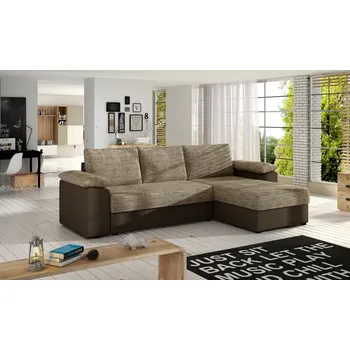 Sedací souprava Rozkládací rohová sedačka DENVER L cappucino / hnědá