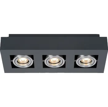 Italux IT8002S3-BK/AL Casemiro | 50W GU10 + sada - Trio LED žárovka 2x10W | E27 | 3000K | 806lm