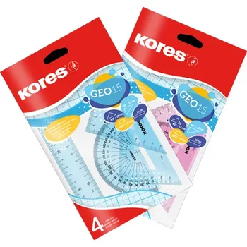 pravítka Pravítko 15 cm Geo set sada 4ks růžová 307023