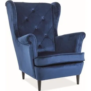 Křeslo MAMBA křeslo Lady Velvet, sametová modrá/wenge