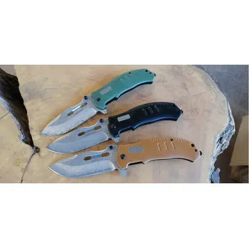 kapesní nůž NŮŽ ODEON K661 - DAMAŠKOVÁ OCEL - S DRÁŽKOU Barva: Zelená