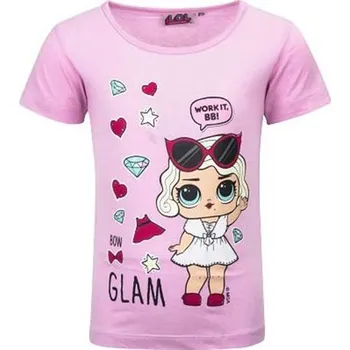 United Essentials Tričko s krátkým rukávem L.O.L. Surprise světle růžové bavlna 98 cm