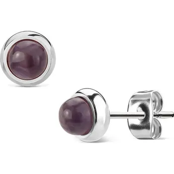 Náušnice Ocelové náušnice s Amethysty