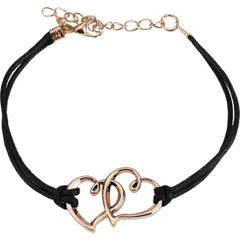 Náramek Náramek se srdíčky, barva černá